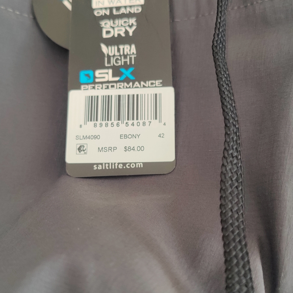 New Size 42 Salt Life SLX Performance Quick Dry Pants in Ebony
